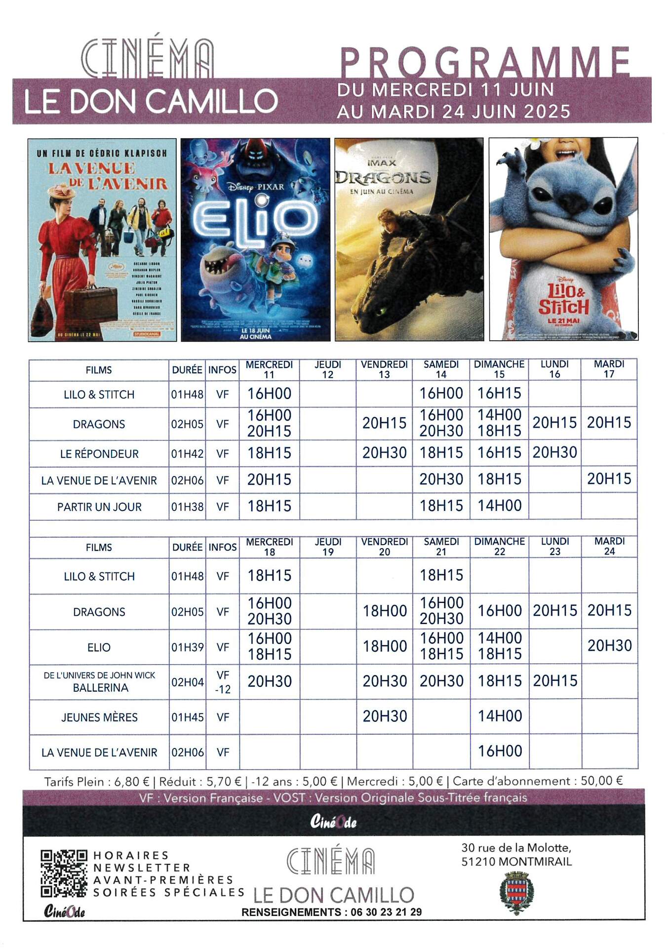 Ciné du 11 au 24 juin 2025