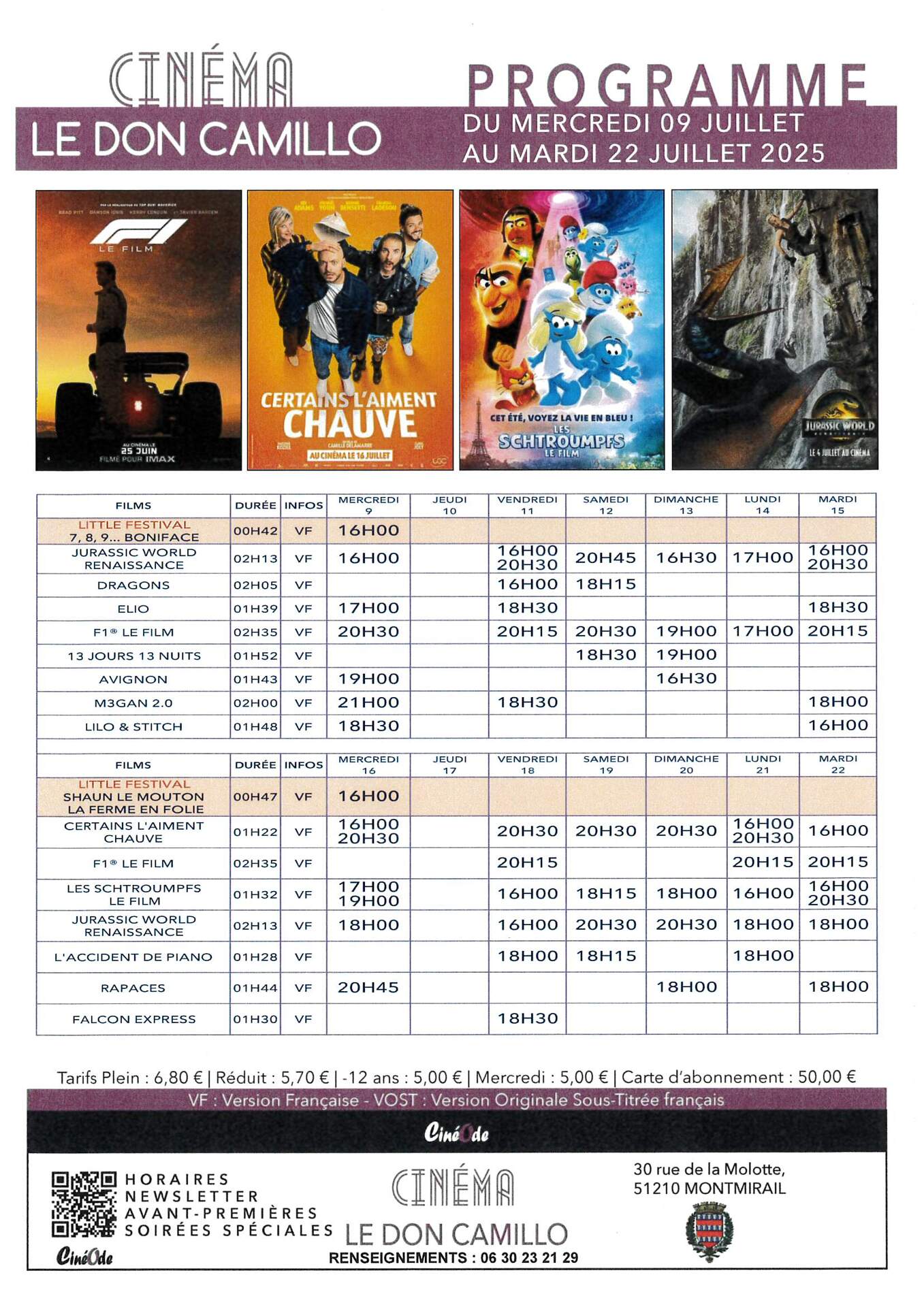 Ciné du 09 au 22 juil. 2025